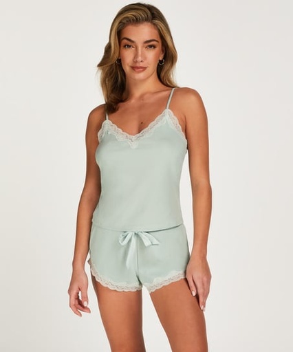 [202319006] Ribbed lace Shorts - Green
