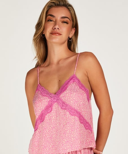 [202321003] Lace Buttons Top - Pink
