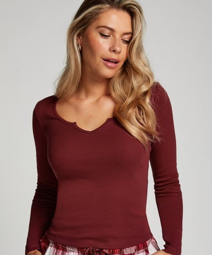 Top V-neck long sleeves - Purple