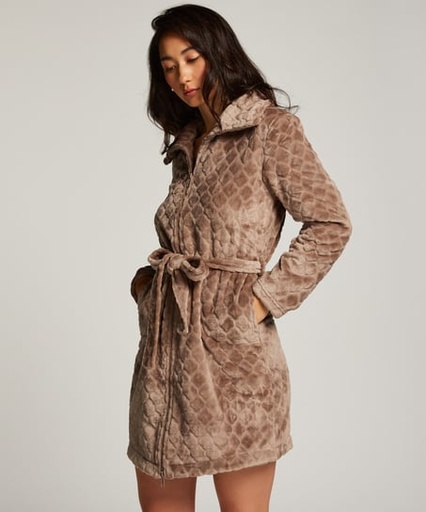 [204192002] Peignoir Zip Fleece - Marron