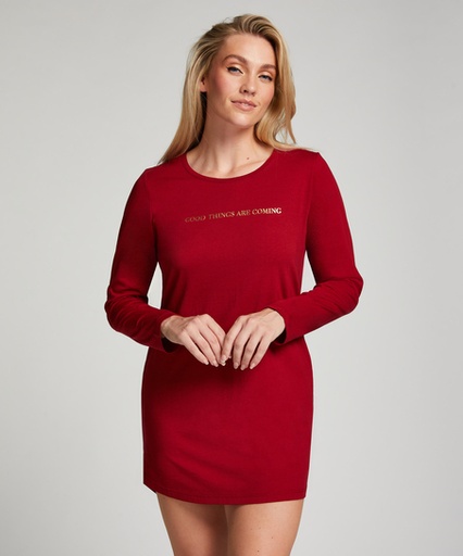 Round Neck Nightshirt - Red