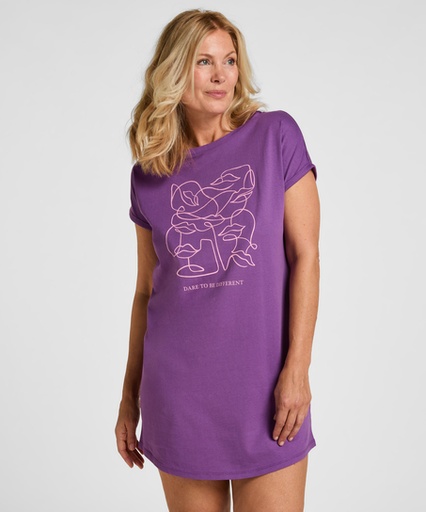 Chemise de nuit à col rond - Violet