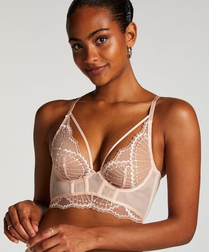 Soutien-gorge à armatures préformé longline Jade - Rose