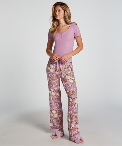 Pant Jersey Str Flower - Lavender Mist