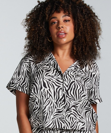 Veste à manches courtes en satin - Blanc