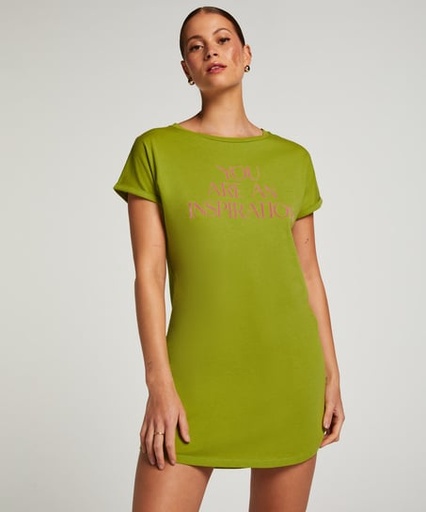 Chemise de nuit à col rond - Vert