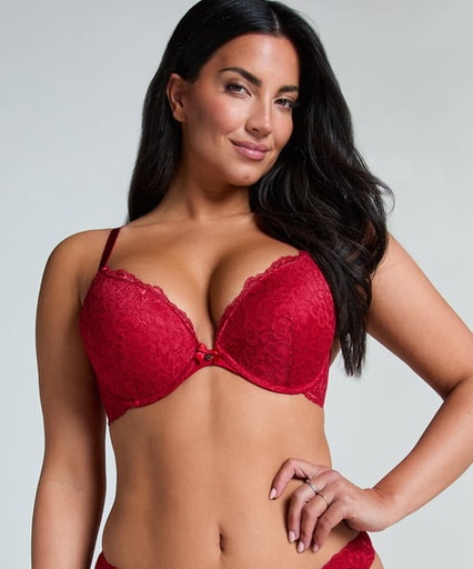 Soutien-gorge à armatures préformé push-up Marine - Rouge