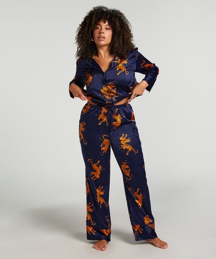 Pantalon Satin - Bleu