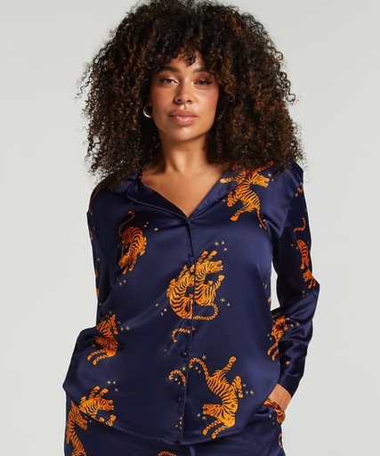 Veste à manches longues Satin - Bleu